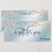 Moderner Glitzer Gold Gutschein (Vorne/Hinten)