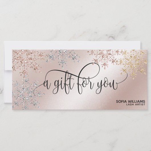 Moderner Glitzer Gold Gutschein (Vorderseite)