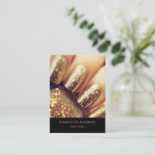Moderner Glitzer Gold Marmorsalon Nail Visitenkarte (Stehend Vorderseite)