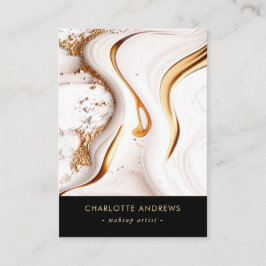 Moderner Glitzer Gold Marmorsalon QR Code Visitenkarte