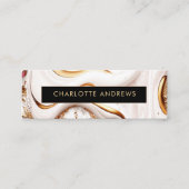 Moderner Glitzer Goldmarmorsalon Mini Visitenkarte (Vorderseite)