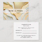 Moderner Glitzer Goldmarmorsalon Rabattkarte (Vorne/Hinten)