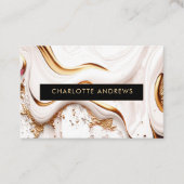 Moderner Glitzer Goldmarmorsalon Visitenkarte (Vorderseite)