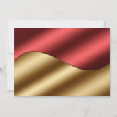 Moderner Glitzer Hochzeit in Rot Gold Einladung (Rückseite)