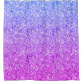 Moderner Glitzer in Blau und Rosa Duschvorhang (Vorderseite)