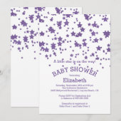 Moderner Glitzer Kleine Star Babydusche Einladung (Vorne/Hinten)