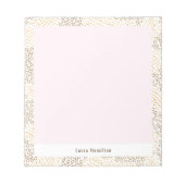 Moderner Glitzer-Konfettrahmen in Rosa Notizblock (Vorderseite)