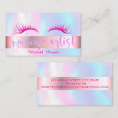 Moderner Glitzer Lashes, Makeup artist holographic Visitenkarte (Vorne/Hinten)