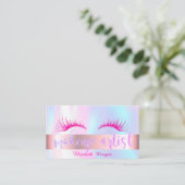 Moderner Glitzer Lashes, Makeup artist holographic Visitenkarte (Stehend Vorderseite)