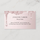 Moderner Glitzer Lightpink Salon & Wellness-Center Visitenkarte (Rückseite)
