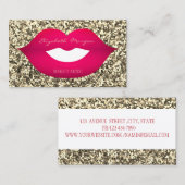 Moderner Glitzer, Lippen, Makeup-Künstler Visitenkarte (Vorne/Hinten)
