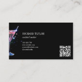 Moderner Glitzer Martini Barkeeper Cocktail Waiter Visitenkarte (Rückseite)