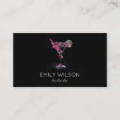 Moderner Glitzer Martini Barkeeper Cocktail Waiter Visitenkarte (Vorderseite)