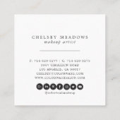 Moderner Glitzer mit farbigen Pinselstrichen Quadratische Visitenkarte (Rückseite)