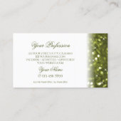 Moderner Glitzer mit weißgelbgrünem Sparkle Stilvo Visitenkarte (Rückseite)