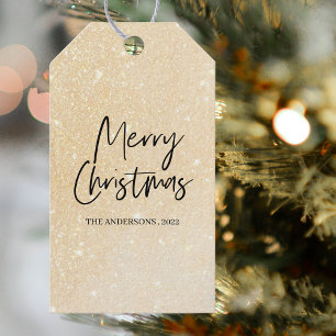 Moderner Glitzer Ombre Frohe Weihnachtsgeschenke T Geschenkanhänger
