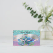 Moderner Glitzer Ombre, Gold Confetti, Brush Lotus Visitenkarte (Stehend Vorderseite)