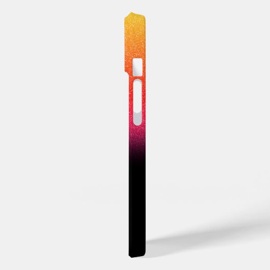 Moderner Glitzer Ombre Monogram Black Case-Mate iPhone Hülle (Rückseite / Links)