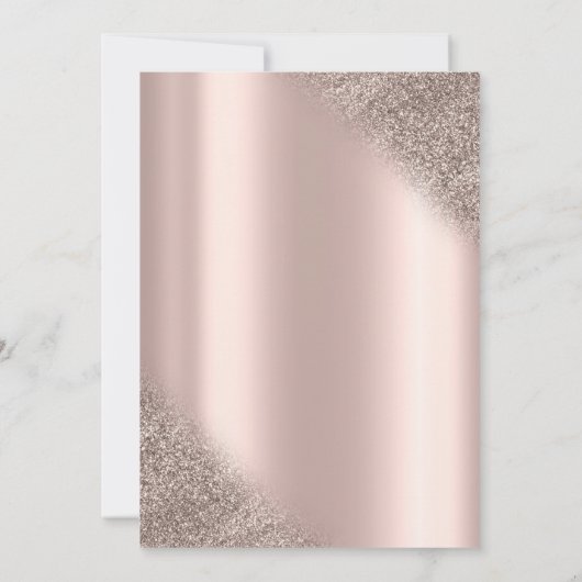 Moderner Glitzer Ombre Rose Gold Sweet 16 Einladung (Rückseite)