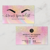 Moderner Glitzer rosa Regenbogen eingetönt Marmorb Visitenkarte (Vorne/Hinten)