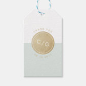 Moderner Glitzer Rose Gold mit Liebe Monogramm Geschenkanhänger (Vorderseite)