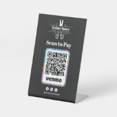 Moderner Glitzer Salon Scan zu bezahlen Venmo Qr C Sockelschild (Vorderseite)