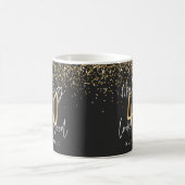 Moderner Glitzer Schwarz und Gold 40. Kaffeetasse (Mittel)