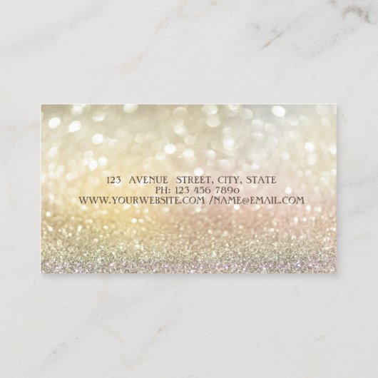 Moderner Glitzer Sequins Abstrakt Bokeh Visitenkarte (Rückseite)