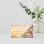 Moderner Glitzer Sequins Bokeh Abstrakt Visitenkarte (Stehend Vorderseite)