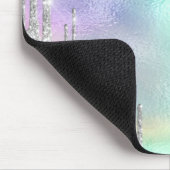 Moderner Glitzer Silver Tropfens Holographic Mousepad (Ecke)