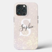 Moderner Glitzer Spark | Personalisierter Name und Case-Mate iPhone Hülle (Rückseite)