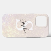 Moderner Glitzer Spark | Personalisierter Name und Case-Mate iPhone Hülle (Rückseite (Horizontal))