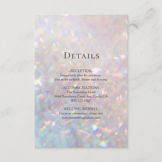 Moderner Glitzer Sparkle Begleitkarte (Vorderseite)