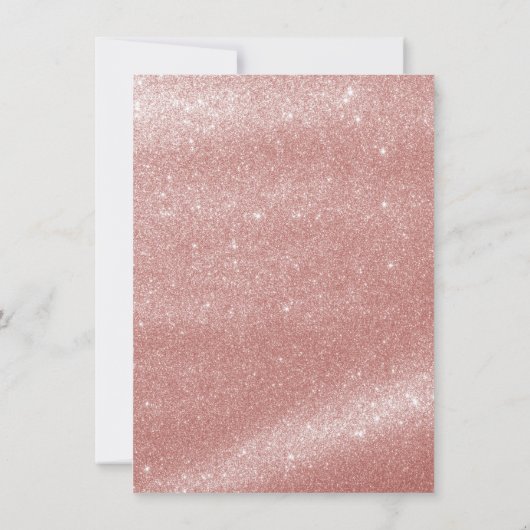 Moderner Glitzer Sweet 16 Script Rose Gold Geburts Einladung (Rückseite)