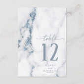 Moderner Glitzer Tischnummer Blue ID816 (Rückseite)