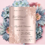 Moderner Glitzer Tropfen Rose Gold Bar Mitzvah Einladung<br><div class="desc">Moderne,  schicke und glamouröse Einladung mit Glitzer-Tropfen auf Rose goldenem Hintergrund.</div>