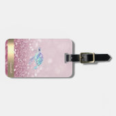 Moderner Glitzer Turtle Glitzer Bokeh Gepäckanhänger (Vorderseite horizontal)