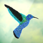 Moderner glitzernder blauer Kolibri Fensteraufkleber (Blatt 3)