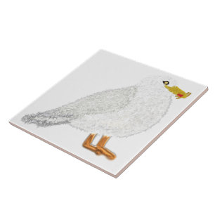 Moderner glücklicher Möwe mit Pommes frites Fliese