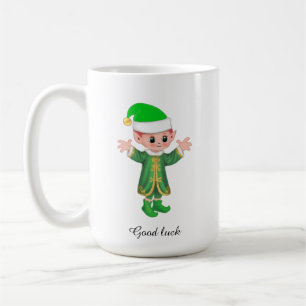 Moderner Glücks-Elf und Schrift-Mug Kaffeetasse