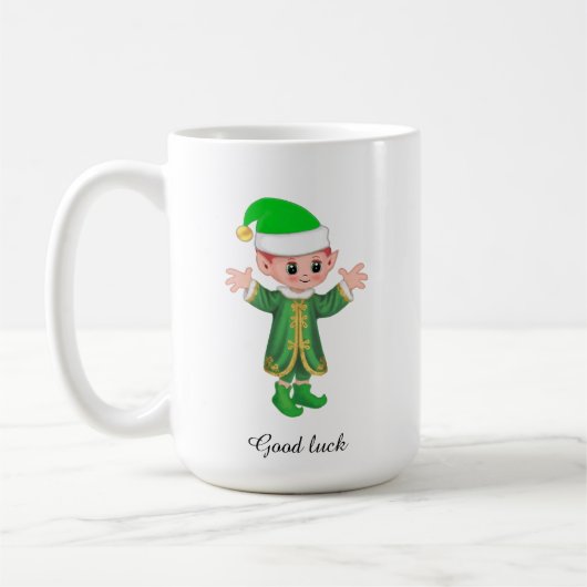 Moderner Glückselfer und Schrift Tasse (Links)