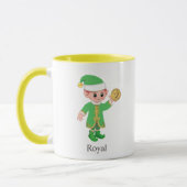 Moderner Glückseliger Elf mit Kalligrafie & Monogr Tasse (Links)