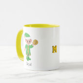 Moderner Glückseliger Elf mit Kalligrafie & Monogr Tasse (Vorderseite Links)