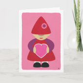 Moderner Gnome Pink Happy Valentine's Day Karte (Vorderseite)