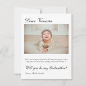 Moderner Godmatt-Vorschlag Godmata-Taufe Einladung (Vorderseite)