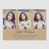 Moderner Gold 3 Foto Abschluss Rett Date 2022 Magnetkarte (Vorderseite)