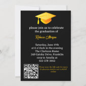 Moderner Gold Black 2025 Qr Foto Abschluss Einladung (Rückseite)