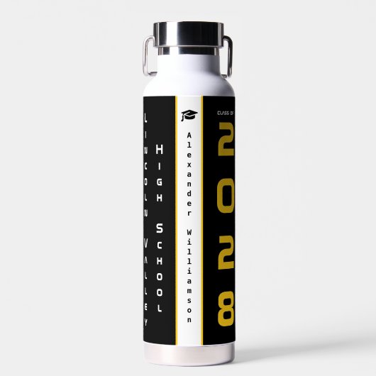 Moderner Gold Black Abschluss Trinkflasche (Vorne)