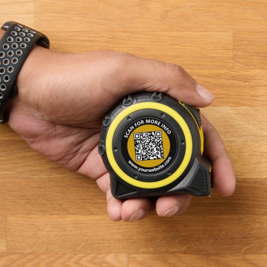 Moderner Gold Black QR Code Benutzerdefinierter we Maßband (Zuhause)