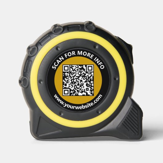 Moderner Gold Black QR Code Benutzerdefinierter we Maßband (Vorderseite)